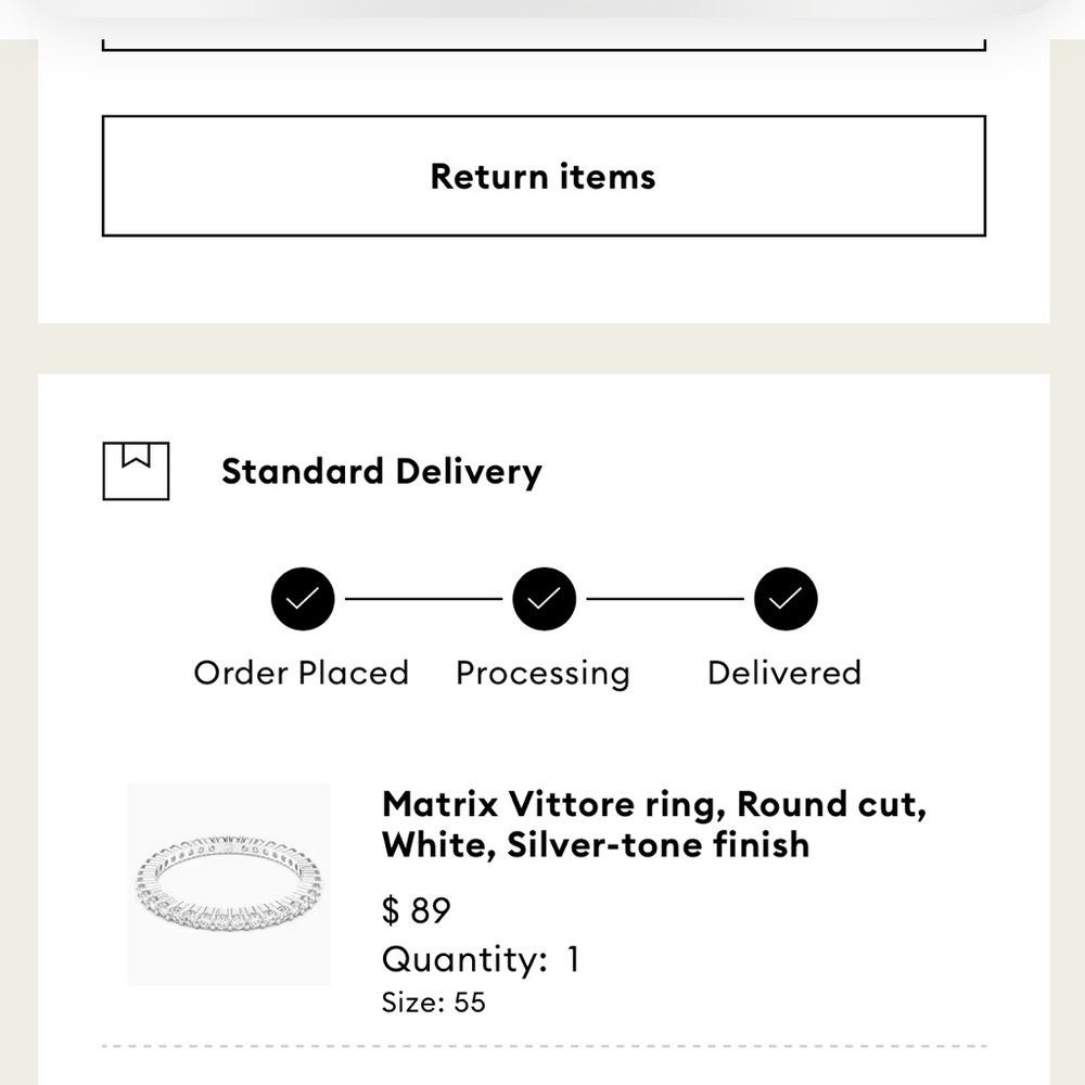 Matrix Vittore ring, Round cut, White, Silver-tone NWT/In Box - Picture 2 of 5